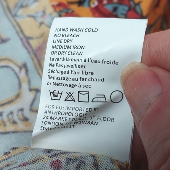 Anthropologie TINY Ismelda Tunic Dress Floral Yellow Printed Long Sleeve Small - Picture 15 of 16